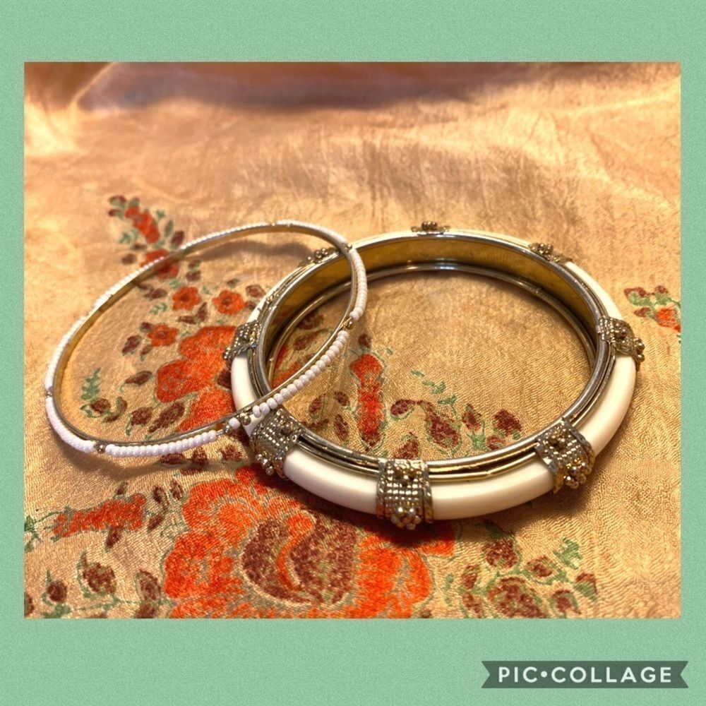 Bollywood Set  of bangle bracelets beads tribal boho